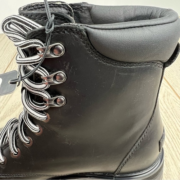 Sorel Women's Lennox Leather Lace-Up STKD WP Boots US8.5 Black / Sea Salt $190 - Picture 8 of 12